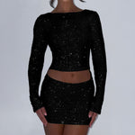 Long Sleeve T-shirt Skirt Two-piece Suit Women's Clothing