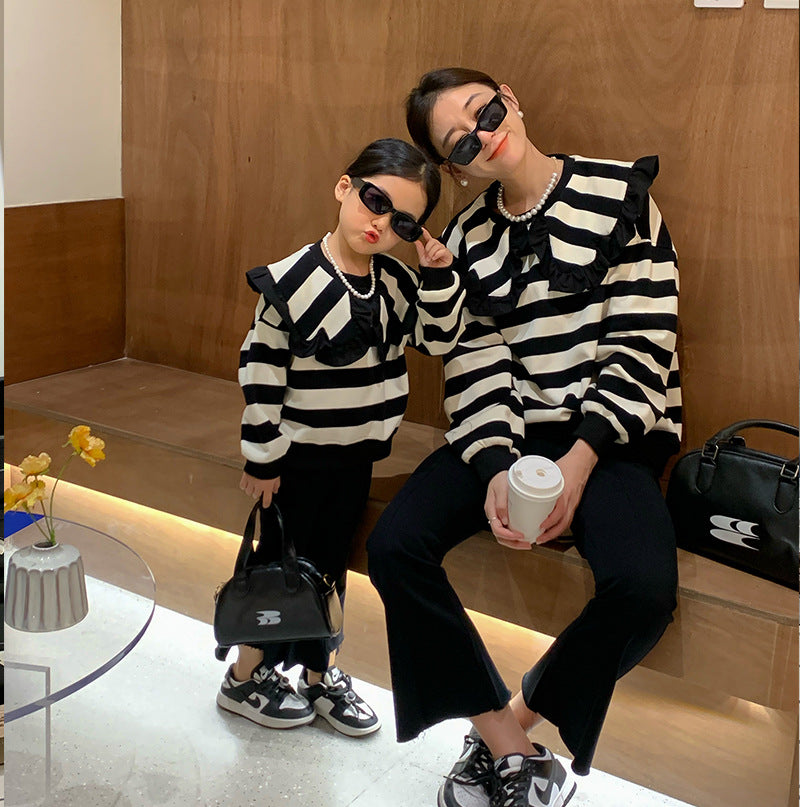 Mother & Daughter Striped Sweater Set