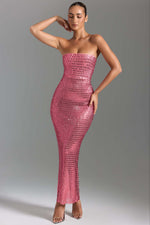 Fashion Rhinestone Sexy Tube Top Skinny Sheath Dress