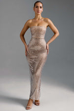 Fashion Rhinestone Sexy Tube Top Skinny Sheath Dress