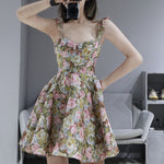 Vintage French Oil Painting Print Camisole Dress