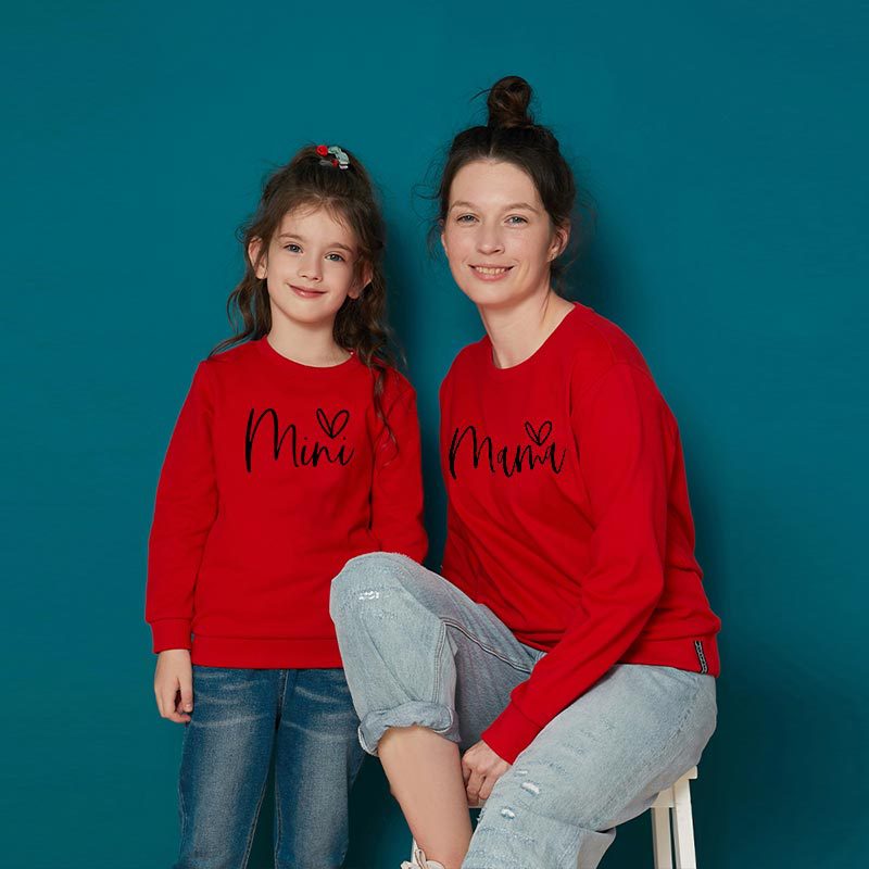Mother & Daughter Letter Print Sweater