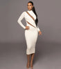 Round Neck Long Sleeve Stitching Dress Women