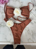 Tube Top 3D Flower Bra Briefs