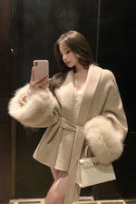 Fashion Plus Size French Elegant Woolen Overcoat