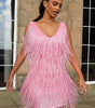 Tassel  Elegant Deep V Camisole Gown Dress For Women