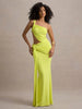 Solid Color Irregular Side Streamers Wear Pleated Dress