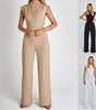 Elegant Sleeveless V-Neck Wide-Leg Jumpsuit