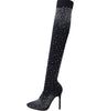 High Heels Over The Knee Boots With Pointed Toes And Thin Heels