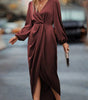 Elegant Waist-Tight V-Neck Split Dress