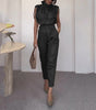 Shoulder Slimming Waist-slimming Belt Decoration Blouse And Pants
