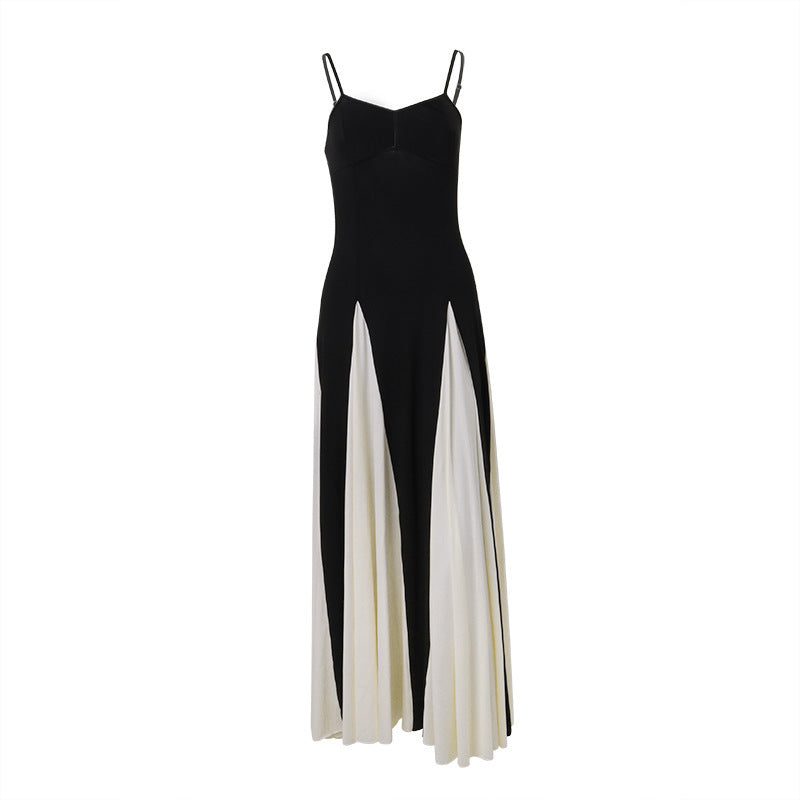 Modisches Sling-Kleid mit Farbkontrasten für Damen
