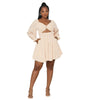 Women's Fresh Backless Chest Wrapped Long Sleeved Dress