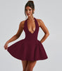 Sexy Deep V-neck Halter Dress Ins Fashion Slim Short Dress For Party