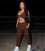Fall Women's Low Cut Halter Top Drawstring Set