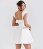 European And American Waist Slimming Pleated Slim White Dress Skirt