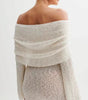 Women's Hollow-out Long-sleeved Off-shoulder Dress Short Skirt