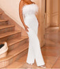 Women's Plumage And Breast Pure Color Cut Back Jumpsuit
