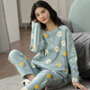 Pyjama-Set für Damen, süßer Cartoon-Druck, Nachtwäsche, 2-teiliges Lounge-Set