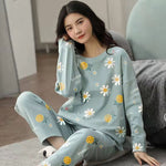 Pajamas Set Women Cute Cartoon Print Sleepwear 2 Piece Lounge Sets