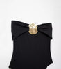 Women's Chest Metal Decoration Black Swimsuit