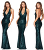 European And American Skirt Summer Women's Deep V Halter Backless Dress