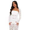 European And American Fashion Lace Tube Top Bootcut Pants Sexy Three-piece Suit