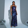 Wrapped Chest Sheath Sequined Evening Dress