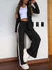 Women's Casual Polo Collar Suit Wide-leg Pants Two-piece Suit