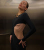 Women's Solid Color Long Sleeve O Neck Hollow Dress