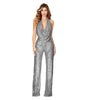 Summer Women's Sleeveless Halter Sequined Jumpsuit