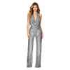 Summer Women's Sleeveless Halter Sequined Jumpsuit