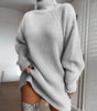 Solide Rollkragen Lange Pullover Winter Warme Frauen Pullover Kleid