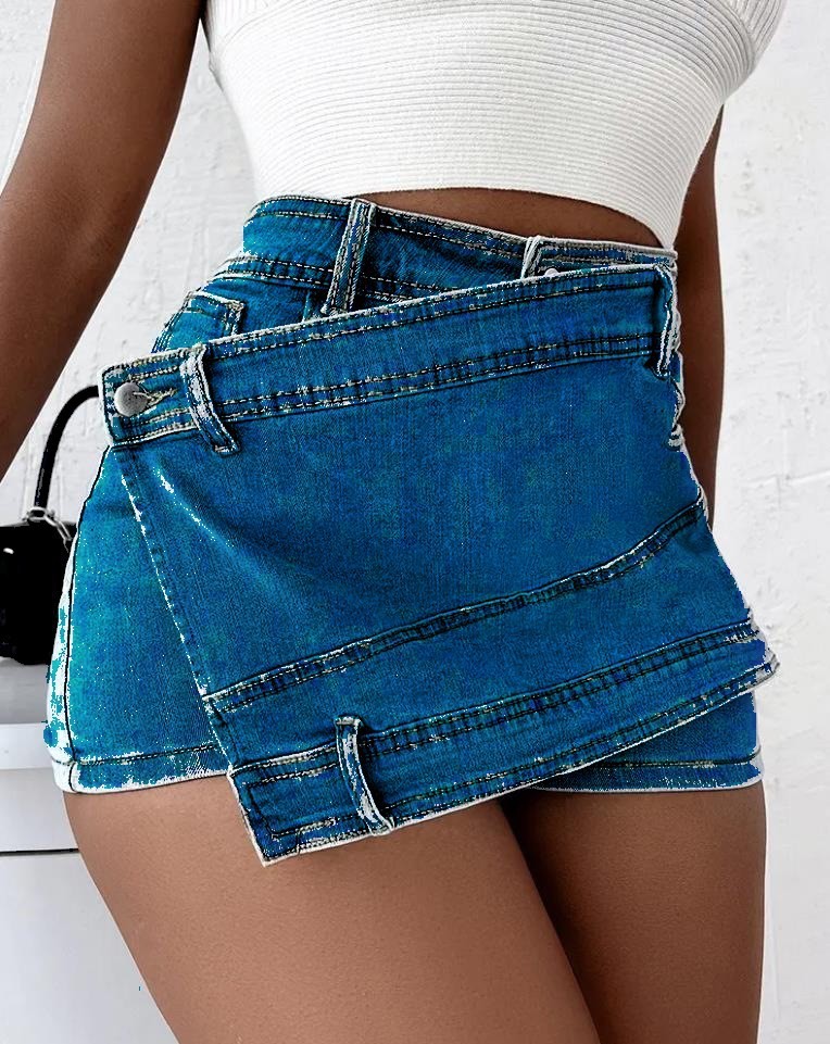 y2k street vintage denim shorts