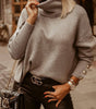 Damen Rollkragenpullover in einfarbiger Optik, modische Winteroberteile