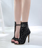 Fishbill Rhinestone Heels
