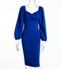 Waist bubble sleeve dress long sleeve dress