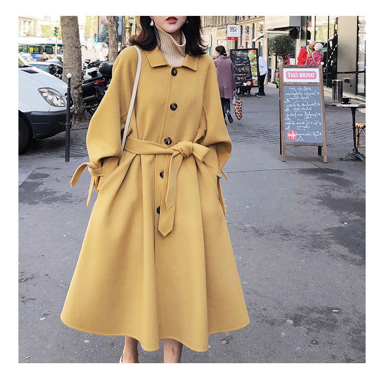 Mid-length thick cashmere coat