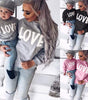 Long sleeve round neck letter LOVE parent-child sweater