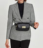 One-shoulder small square bag stitched crossbody bag