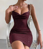 Women's V-neck Slim Cross Shoulder Strap Dress