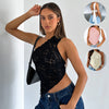 Lace Backless Asymmetrical Summer Top