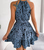 Lässiges Leopardenmuster, gerüschtes Swing-Kleid, Sommermode, Strandkleider für Damen