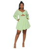 Women's Fresh Backless Chest Wrapped Long Sleeved Dress