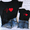 Love round neck print couple parent-child outfit