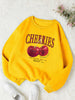 Fashion Women's Sweatshirt Fresh Red Cherry Printed Sweater