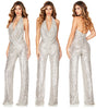 Summer Women's Sleeveless Halter Sequined Jumpsuit