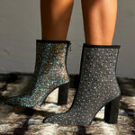 Rhinestone High Heel Boots