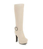 High heel high top winter boots