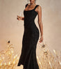 Fashion Off-neck Tube Top Stitching Hip Fishtail Dress